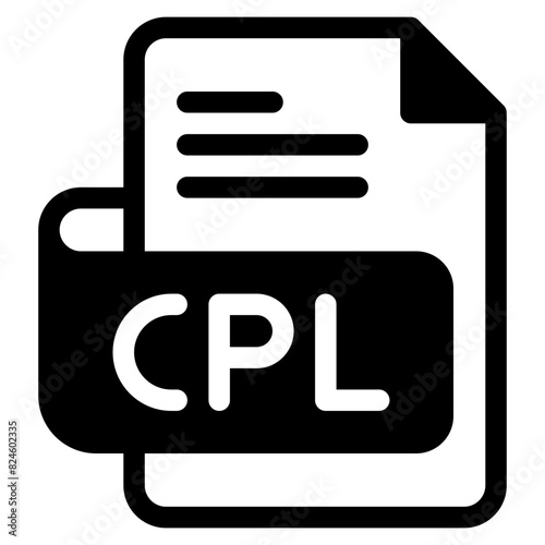 Vector Icon cpl, file type, file format, file extension, document
