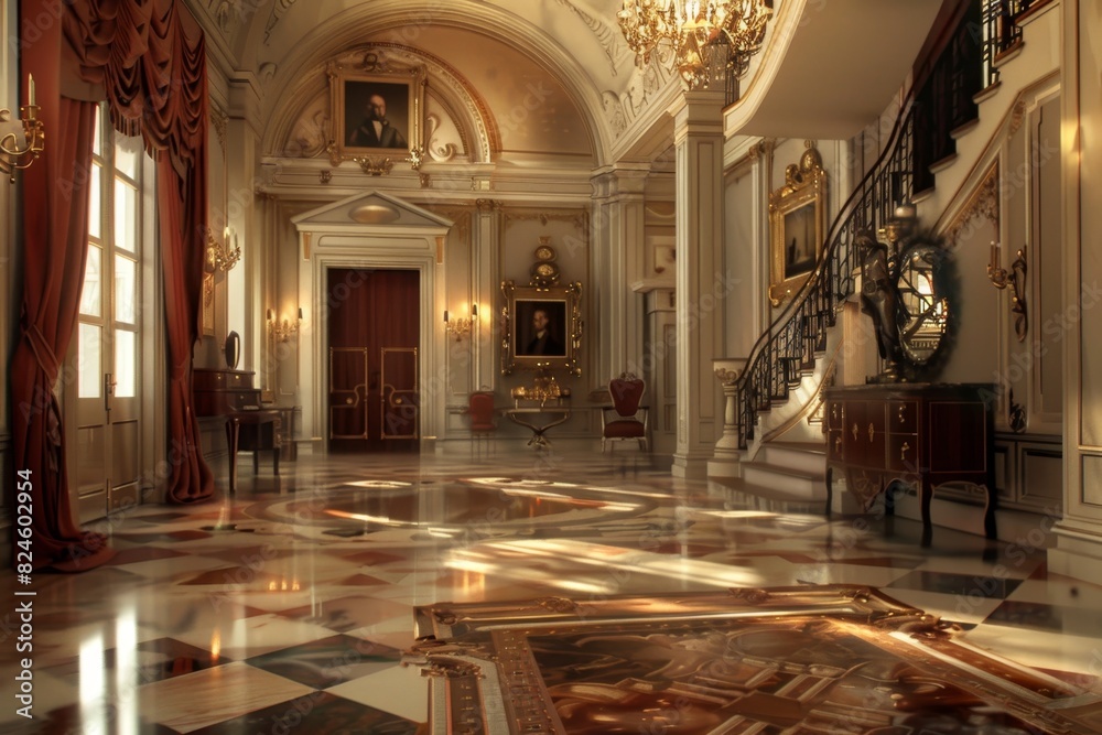 Obraz premium Classical Entrance Hall Interior