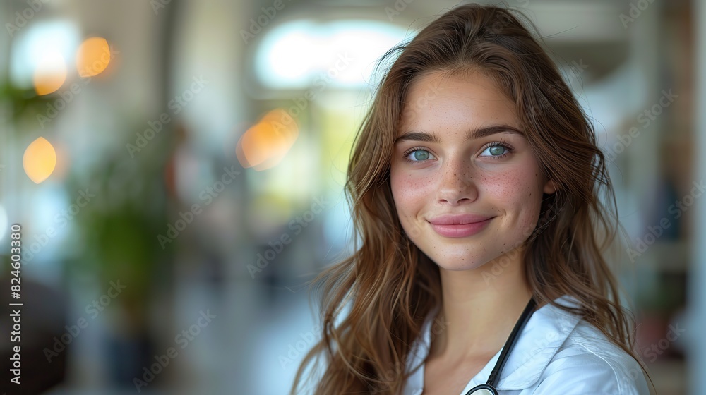 smiling medical doctor woman with stethoscope isolated over white background illustration image smiling medical doctor woman with stethoscope isolated over white background illustration image