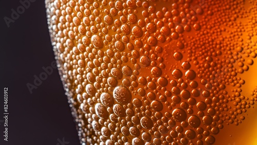 closeup of beer bubbles, close up of fizz
