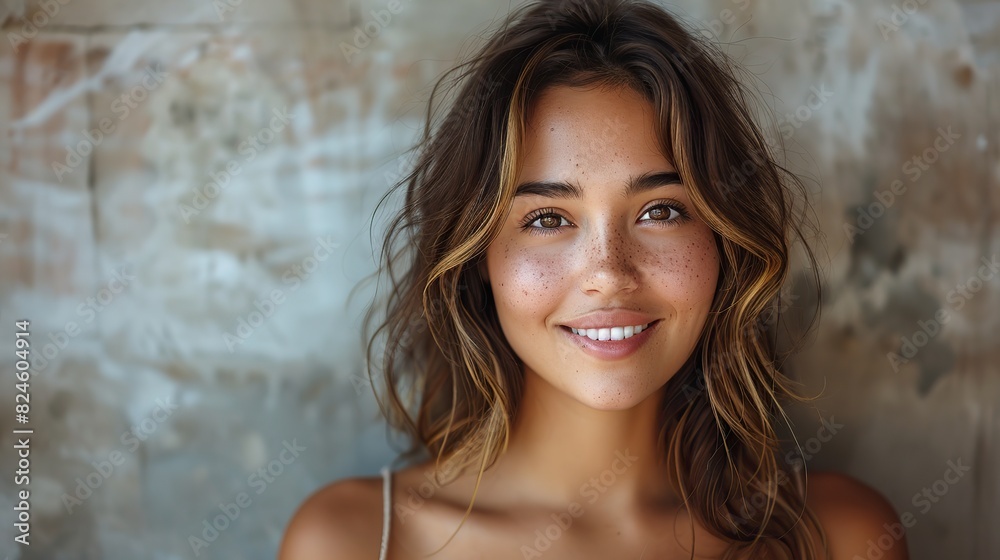 portrait of a cheerful latina young woman isolated on a white background with copy space a carefree hispanic woman smiles and looks at the camera.illustration portrait of a cheerful latina young woman isolated on a white background with copy space a carefree hispanic woman smiles and looks at the camera.illustration