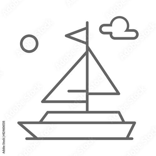 Sailboat icon, vector illustration, simple design, best used for web