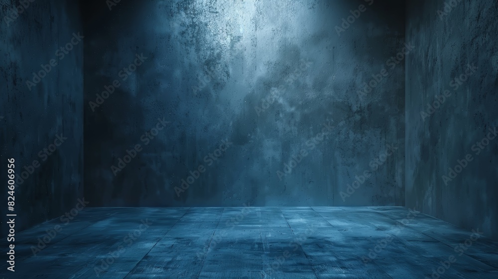 Spotlight in dark room with concrete walls and floor. Spotlight in dark room with concrete walls and floor.