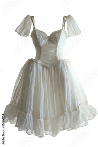 White graceful dress  isolated on a white background