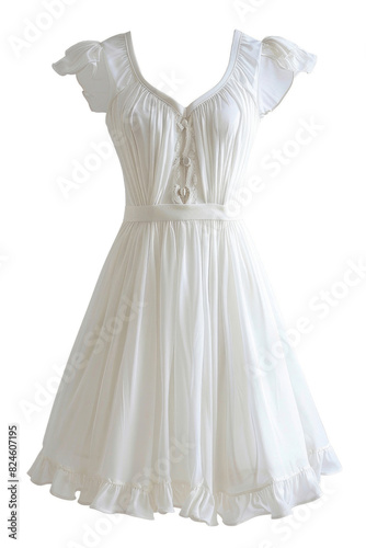 White graceful dress, isolated on a white background