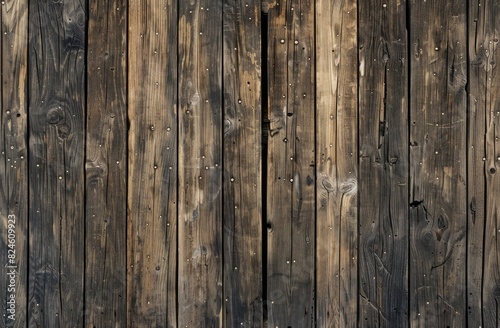 Photorealistic top down view of old brown wood texture background