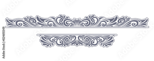 Ornament floral design element for frame, border, and wedding with vintage style