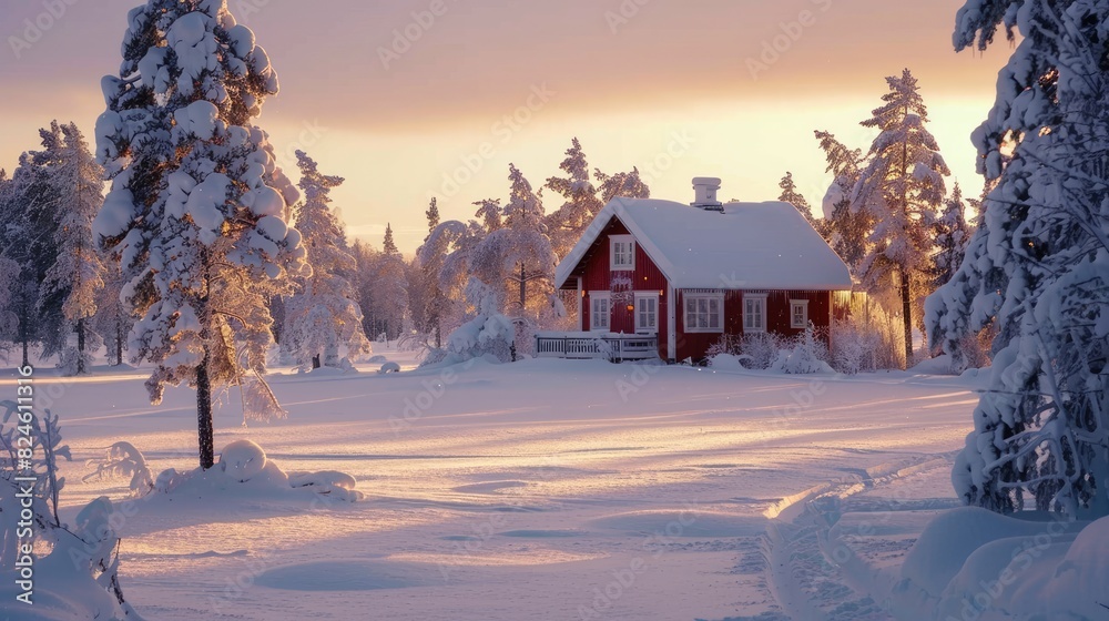 Obraz premium Winter Scenery in Lapland