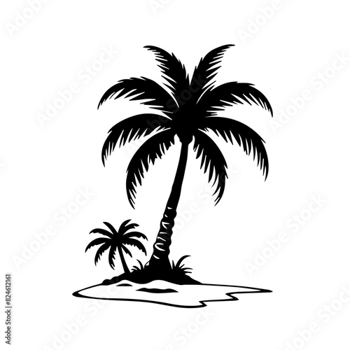 palm tree silhouette design  logo 