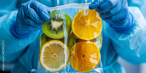 Innovative Doctor Sliced Fruit in IV Bag
 photo