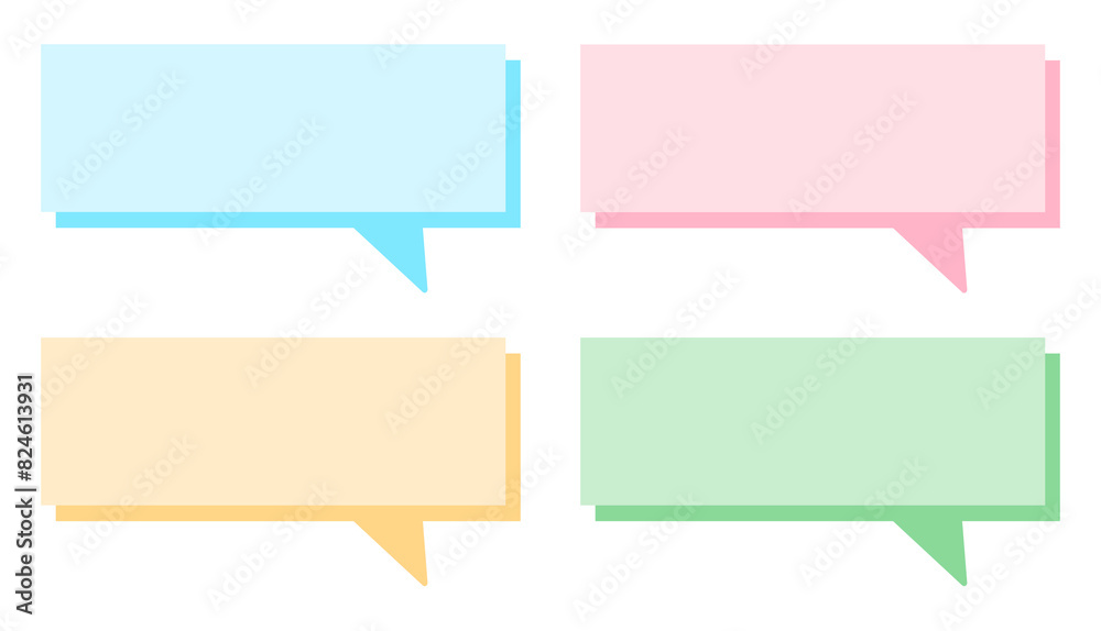 Square Speech Bubble illustration Text bubble illustration Message Box Bubble Speak Bubble Concept illustration Colorful Pastel Colors Square Speech Bubble Set Collection Square Speech Bubble illustration Text bubble illustration Message Box Bubble Speak Bubble Concept illustration Colorful Pastel Colors Square Speech Bubble Set Collection