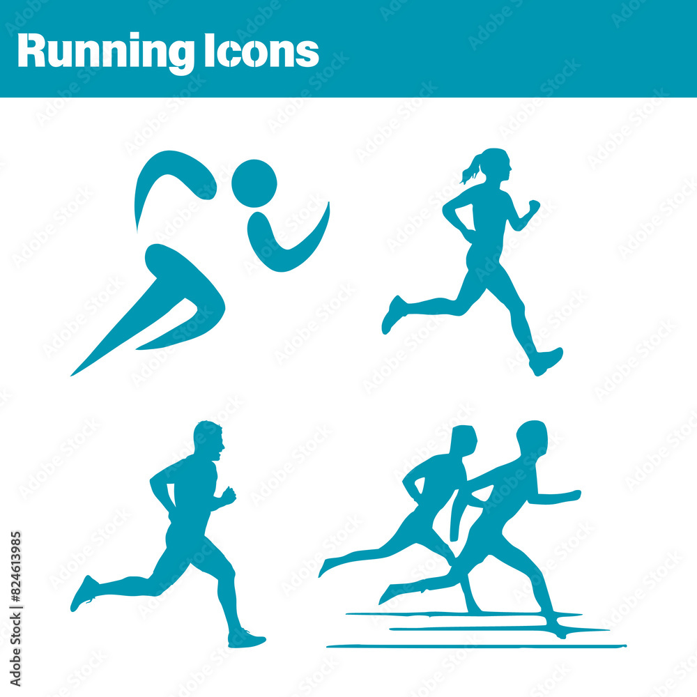 set of running icons