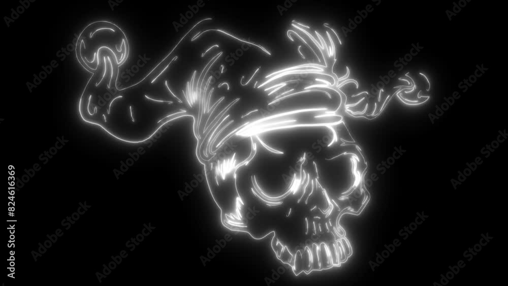 white silhouette of skull with joker hat on black background white silhouette of skull with joker hat on black background