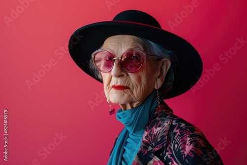 Old Fashion Granny: Senior Woman in Elegant Attire for Special Event © Vlad