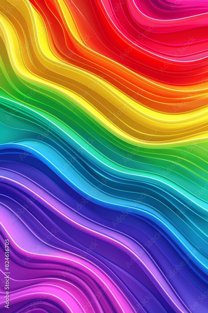Fototapeta premium Vibrant abstract elements and sharp lines punctuate the lively, colorful pride backdrop