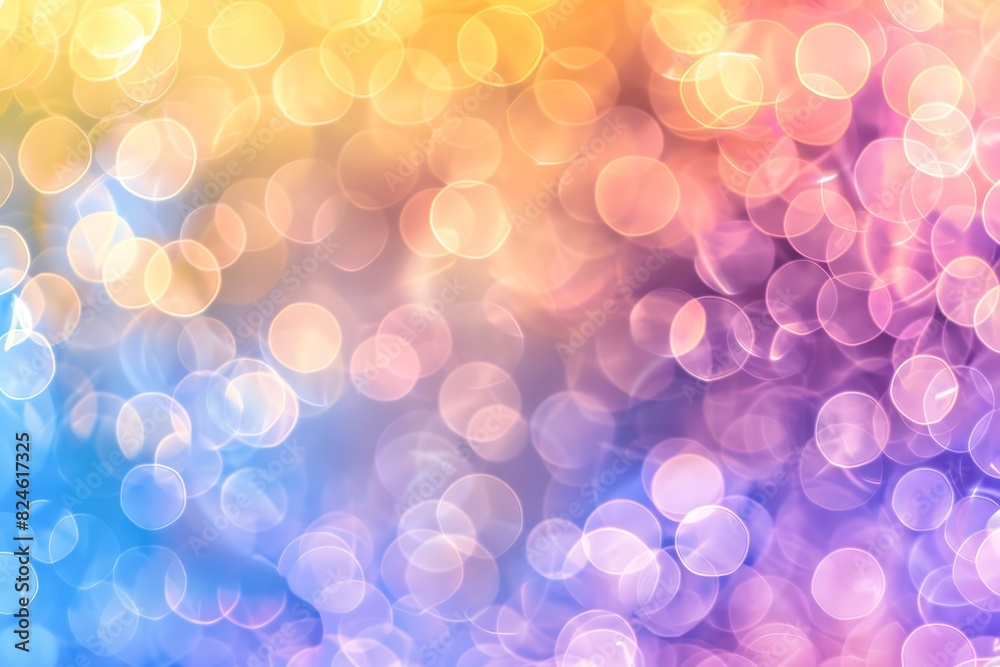 Abstract Rainbow Bokeh Banner Background