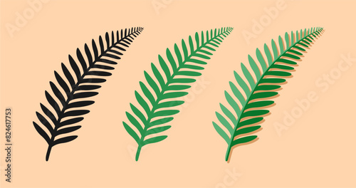 tropical leafs icon over orange background  colorful design. vector illustration