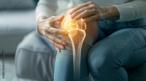 Woman Experiencing Knee Pain photo