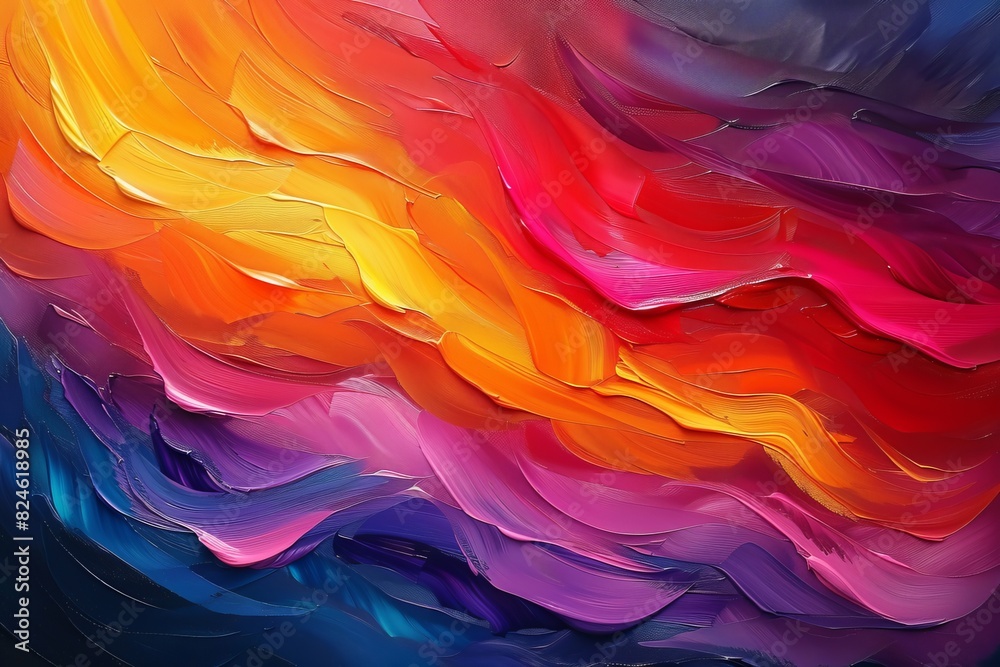 Vibrant colors and lively movements fill the canvas with an energetic and joyful essence