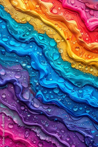Dynamic pride backdrop, layered textures, vibrant colors, abstract