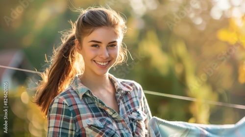 Joyful Young Woman in Nature