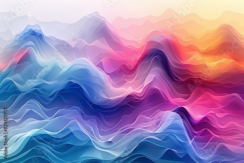 Pride in abstract art, pastel colors, smooth gradients, and a peaceful vibe photo