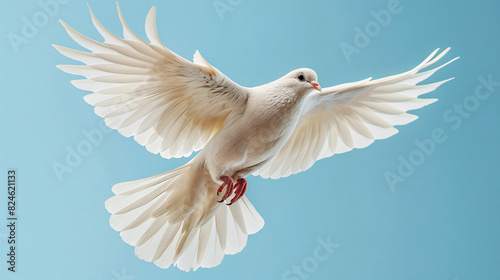 White dove in the clear sky