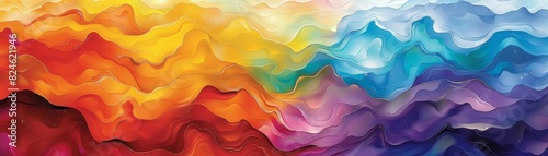 Celebrate pride with colorful abstract waves, fluidly moving in joyous motions