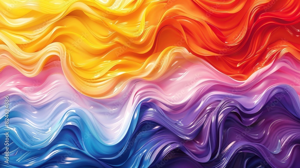 Obraz premium Celebrate with pride flag colors in fluid motion, sharp lines, and a celebratory atmosphere