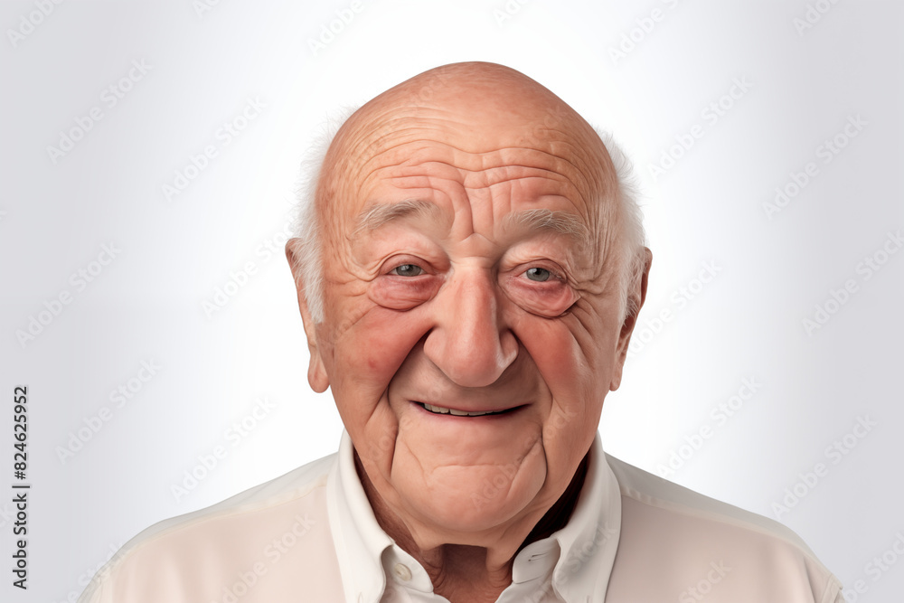 Smiling senior white man on white background. Topics related to old age. American. French. Retirement home. Retirement. Image for Graphic Designer. Senior residence. AI. Smiling senior white man on white background. Topics related to old age. American. French. Retirement home. Retirement. Image for Graphic Designer. Senior residence. AI.