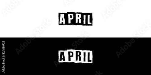 Fourth month of year April Typography. Editable EPS file.