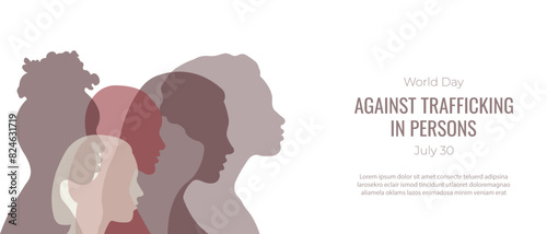 World Anti-Trafficking Day banner.Vector illustration.