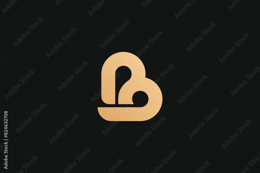 Obraz premium B Letter Gold Trademark Brand Logo