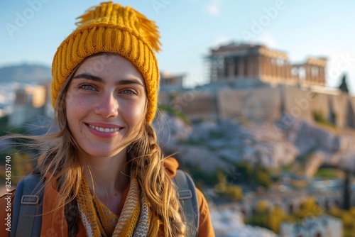 Woman in Yellow Hat and Scarf