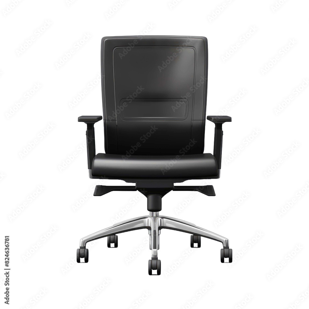 Elegant black office chair for top executives and business people isolated on a transparent background Elegant black office chair for top executives and business people isolated on a transparent background