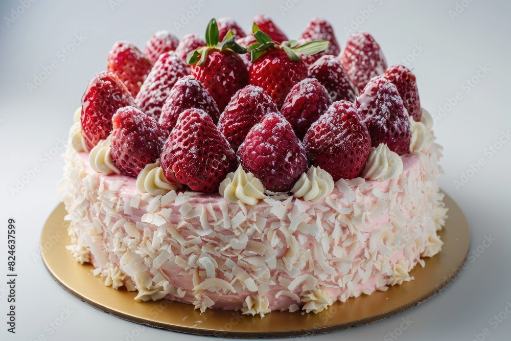 A fresh strawberry cake A fresh strawberry cake