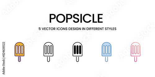 Popsicle  Icons different style vector stock illustration