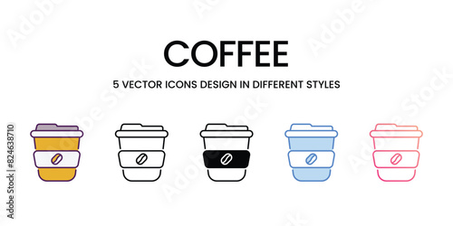 Coffee Icons different style vector stock illustration