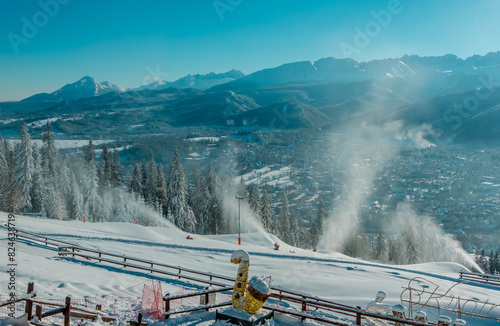 Panorama view of Zakopane, Poland seen from Gubalowka Mountain Station photo