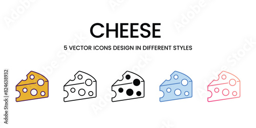 Cheese  Icons different style vector stock illustration