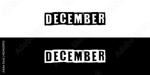 Twelfth month of year December Typography. Editable EPS file.