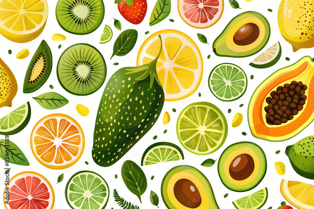 Vegan Illustration Greeting Card Background, Text Space, Generative AI Vegan Illustration Greeting Card Background, Text Space, Generative AI