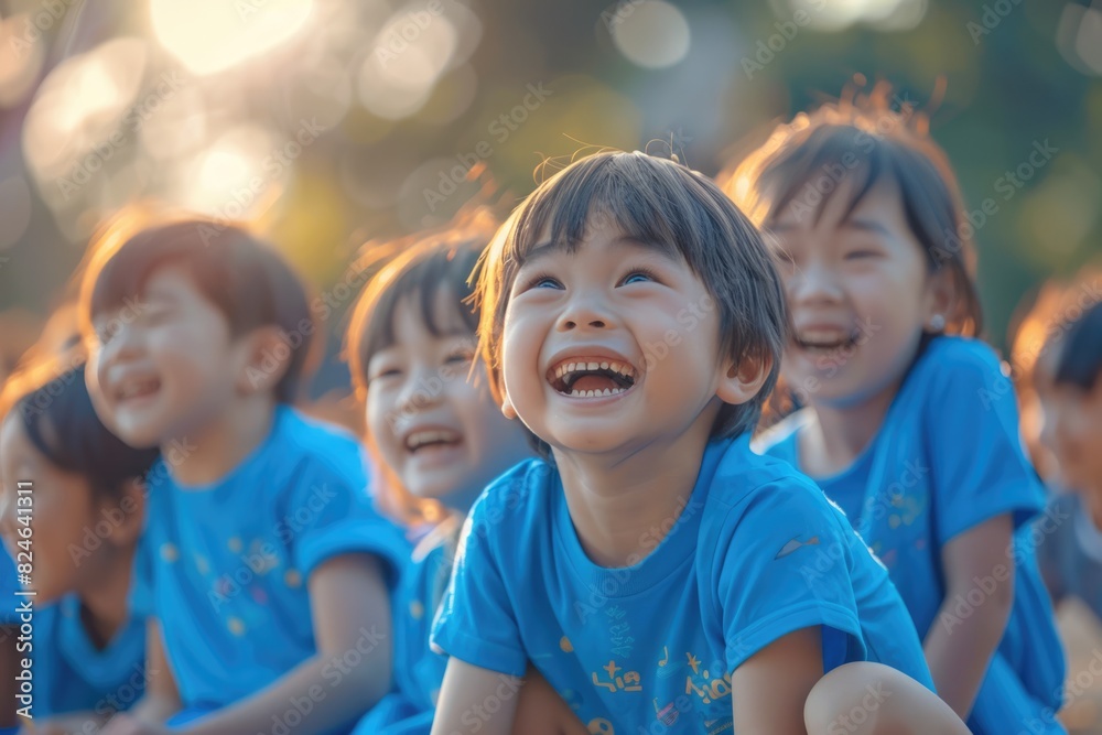 A group of happy elementary school students A group of happy elementary school students