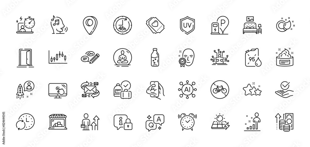 Inflation, Candlestick graph and Keywords line icons pack. AI, Question and Answer, Map pin icons. E-mail, Timer, Love ticket web icon. Update time, Uv protection, Open door pictogram. Vector Inflation, Candlestick graph and Keywords line icons pack. AI, Question and Answer, Map pin icons. E-mail, Timer, Love ticket web icon. Update time, Uv protection, Open door pictogram. Vector