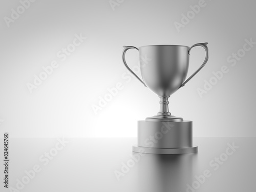 Trophy cup. Isolated. Gray background. 3d illustration.