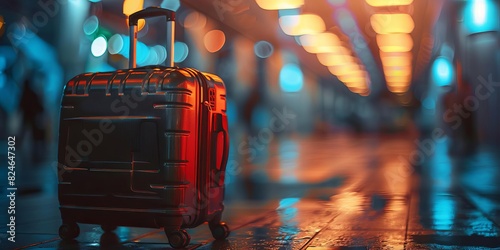 closeup shot, digital nomad Travel concept, luggage photo