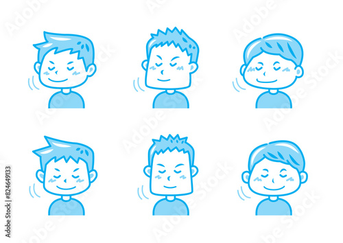 うなずく男性のイラストセット
