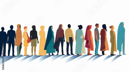 group of people illustration, head silhouette of men and women