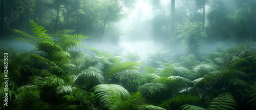 there is a large amount of green plants in the forest photo