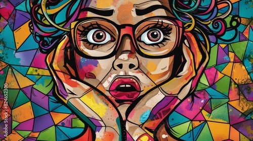 An animated digital collage depicting a puzzled woman in cartoon colors © Mark